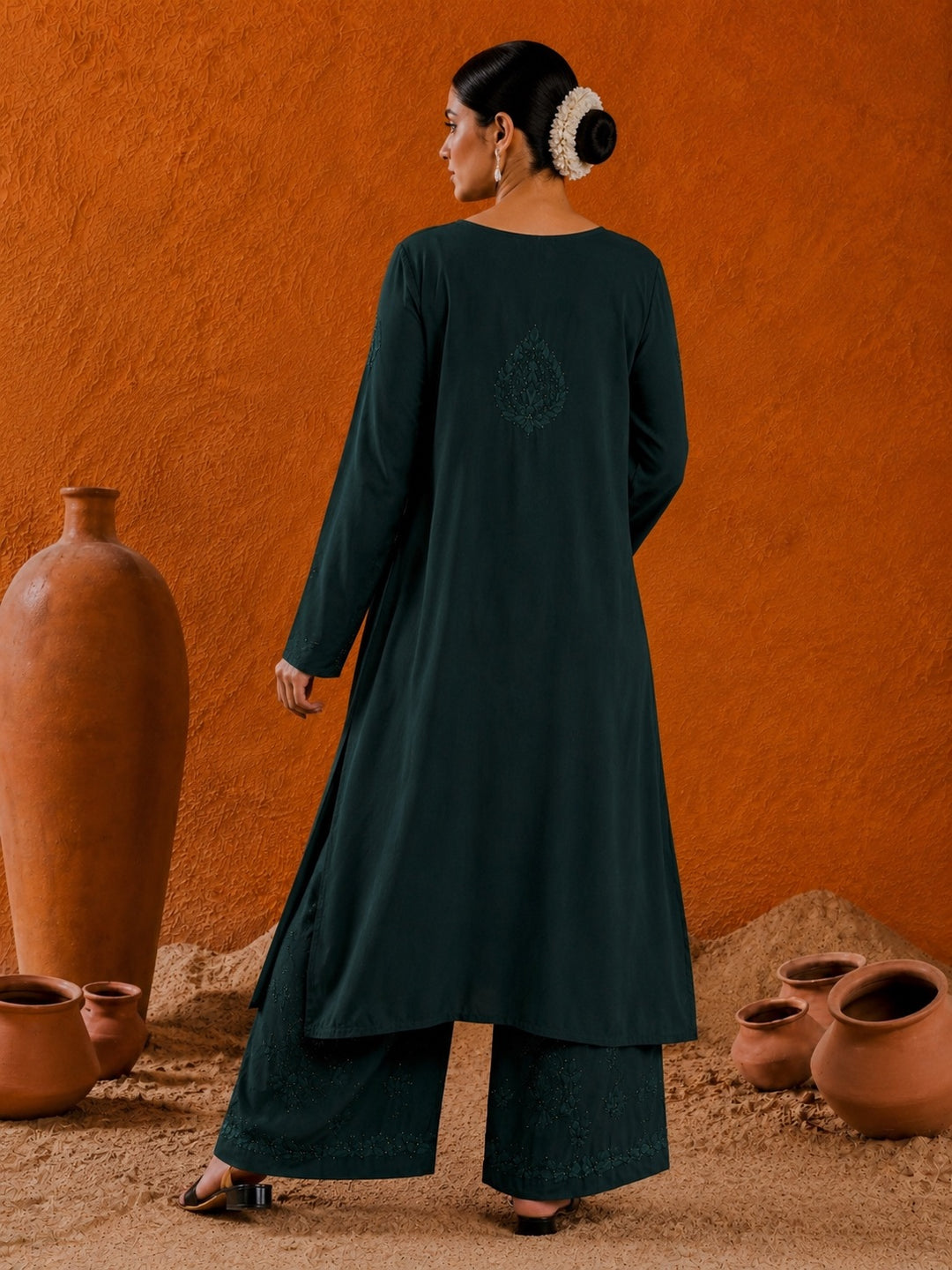 Avika Rayon Chikankari Mukaish Co-ord Set