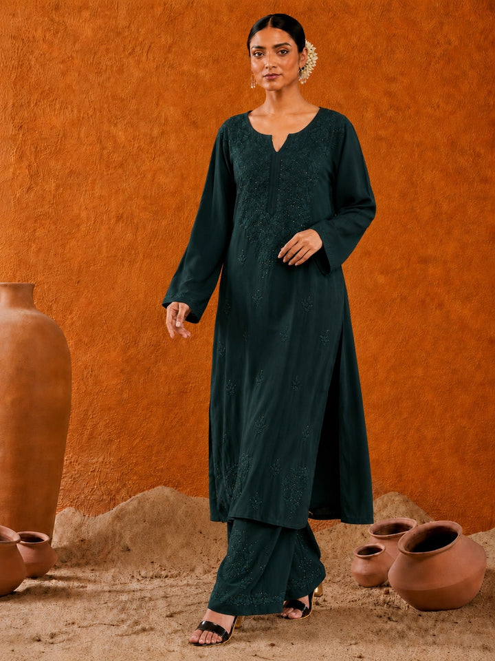 Avika Rayon Chikankari Mukaish Co-ord Set