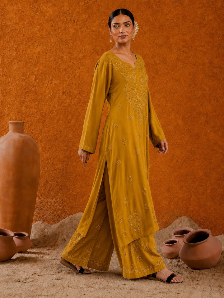 Avika Rayon Chikankari Mukaish Co-ord Set