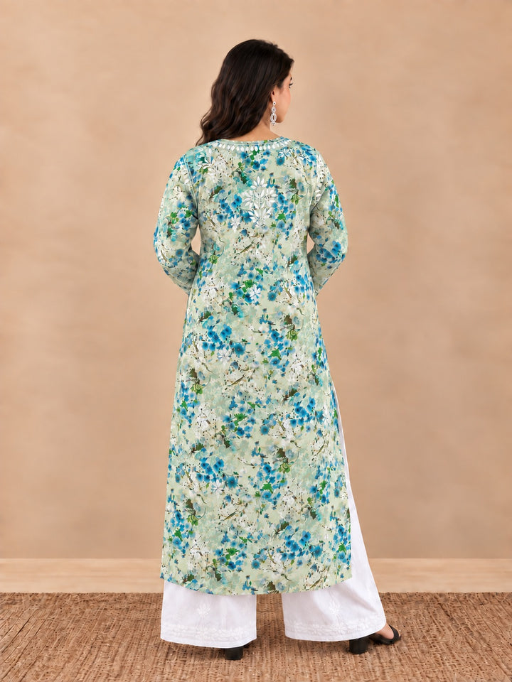 Zehra Mulmul Chikankari Straight Kurta