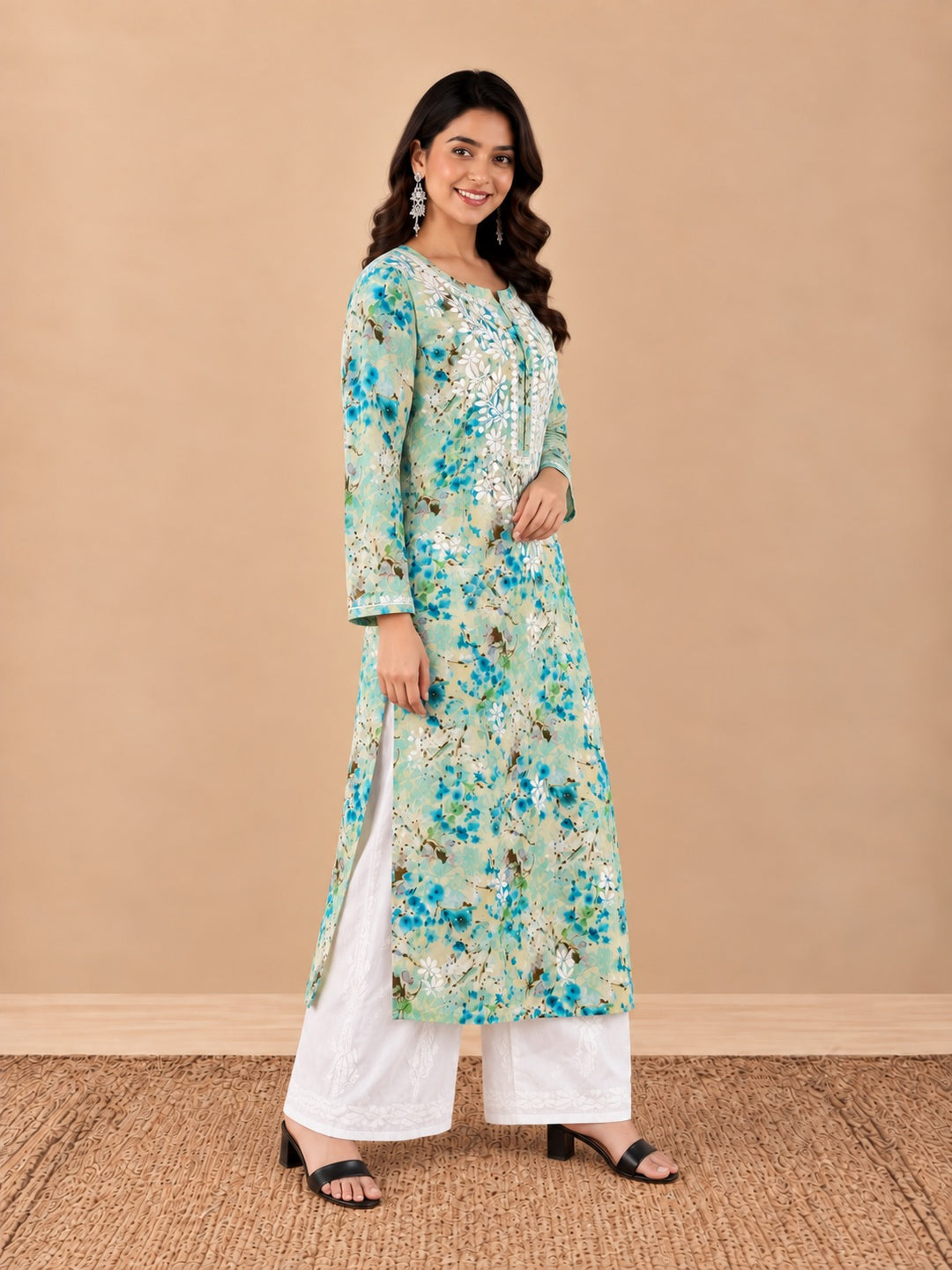 Zehra Mulmul Chikankari Straight Kurta