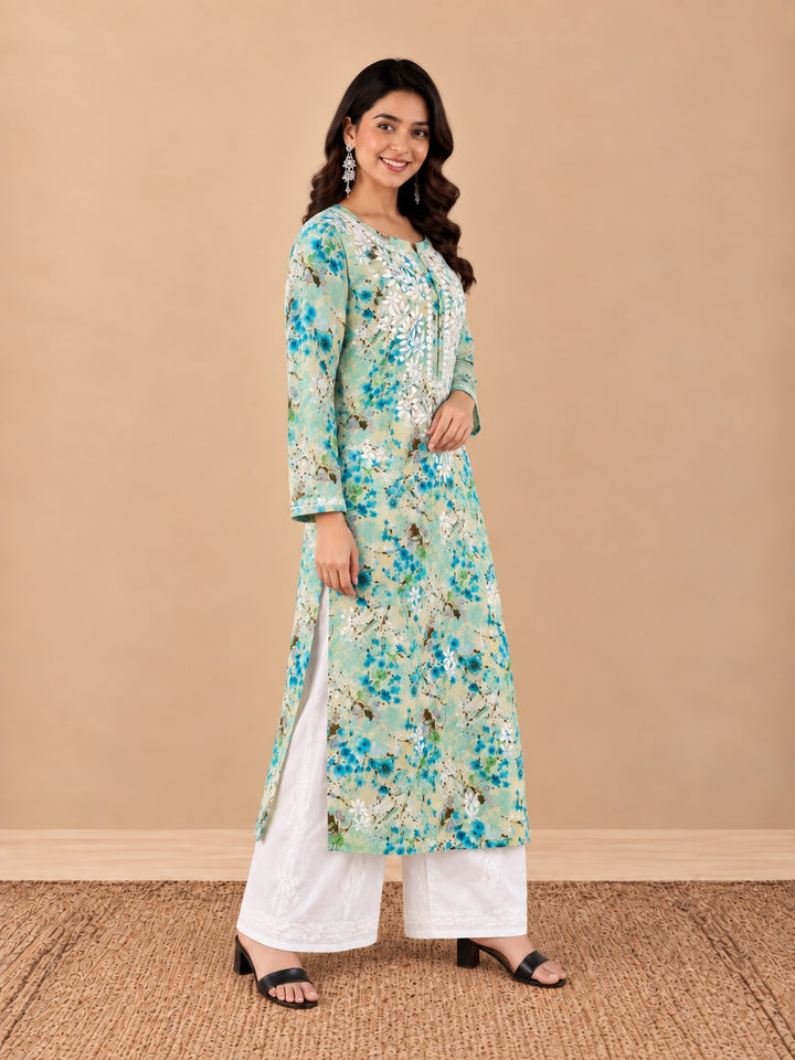 Zehra Mulmul Chikankari Straight Kurta