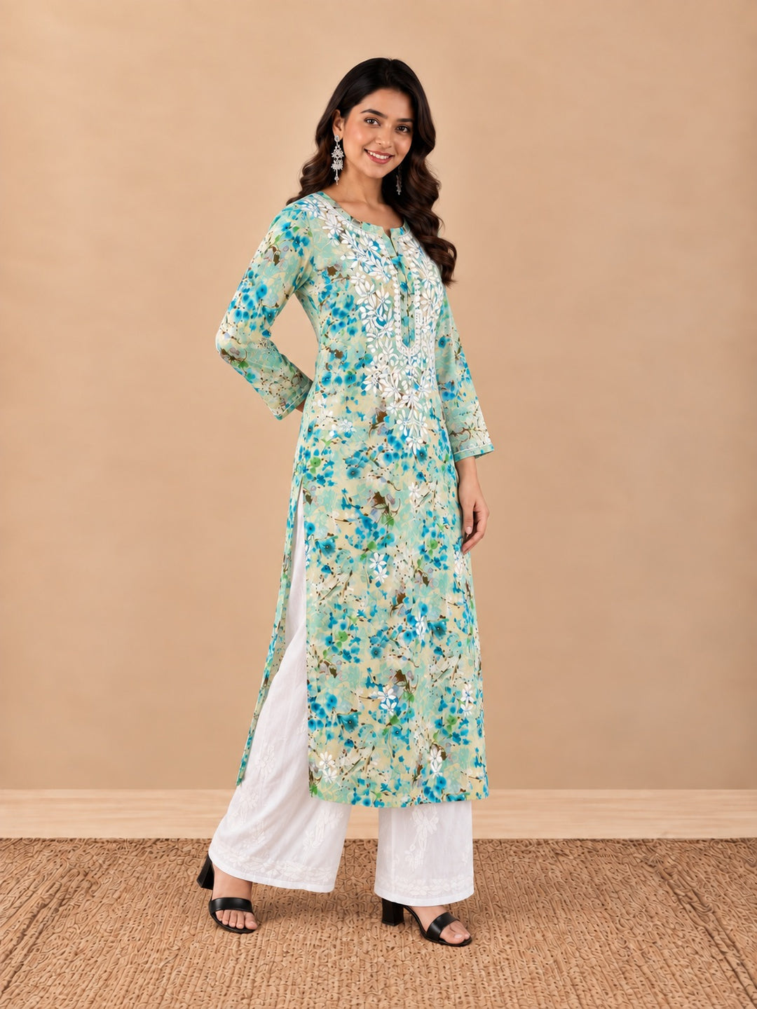 Zehra Mulmul Chikankari Straight Kurta