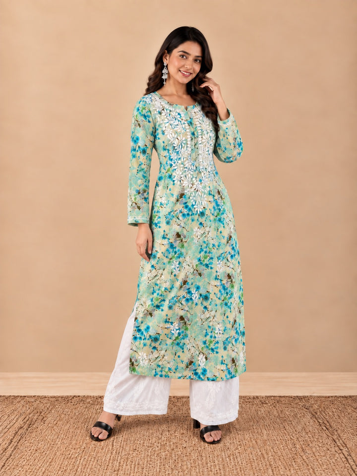 Zehra Mulmul Chikankari Straight Kurta
