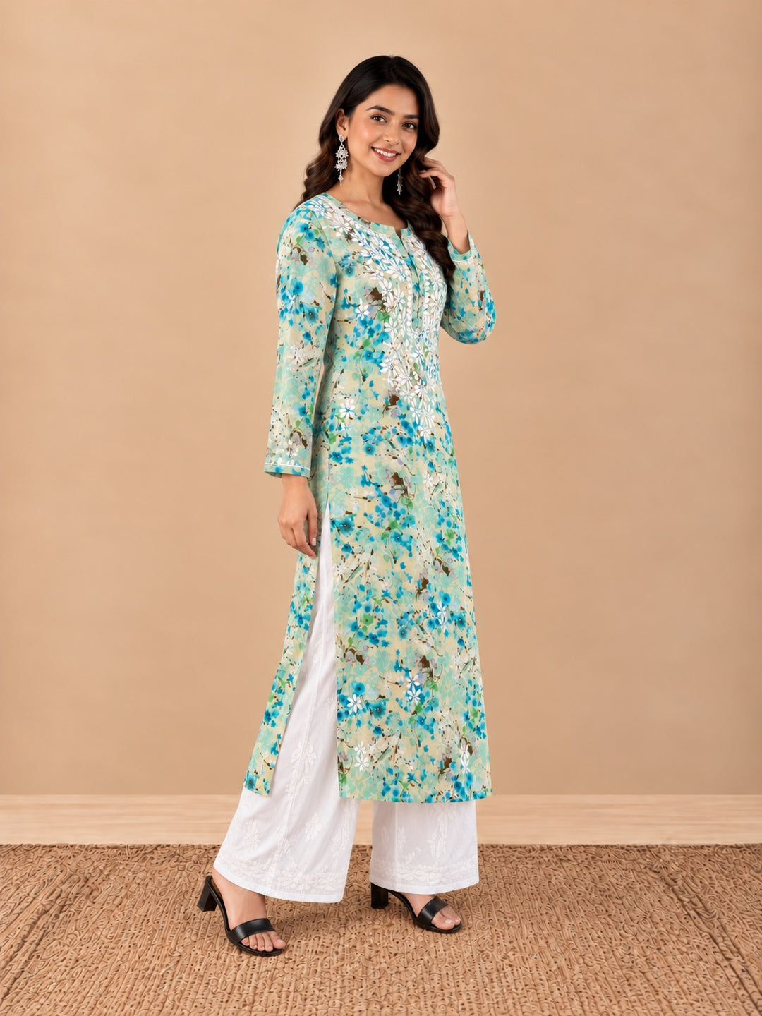 Zehra Mulmul Chikankari Straight Kurta