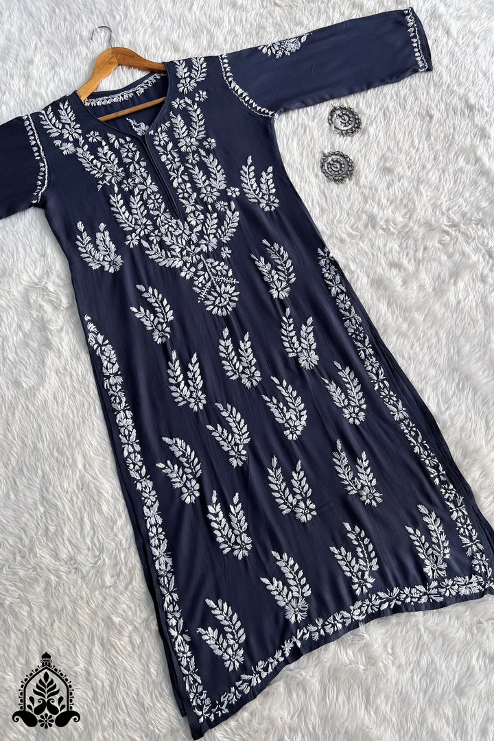 Vani Chikankari Rayon Straight Kurta