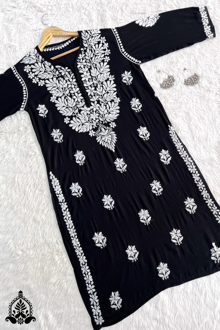 Deepika Chikankari Rayon Straight Kurta