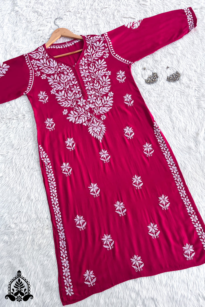 Deepika Chikankari Rayon Straight Kurta