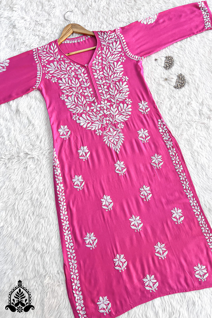 Deepika Chikankari Rayon Straight Kurta