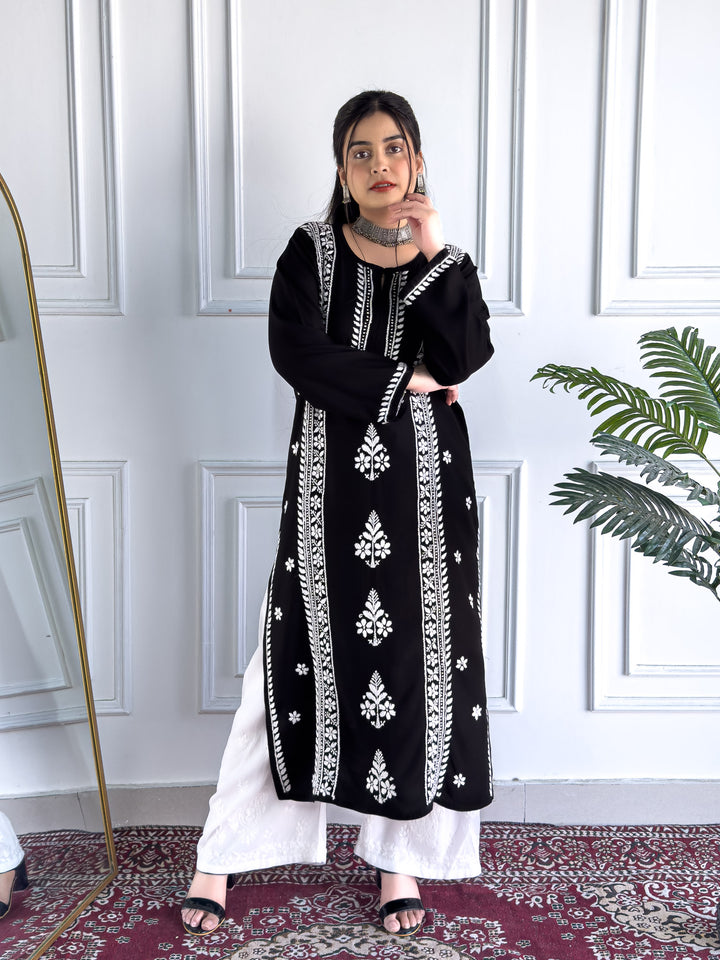 Tarini Rayon Chikankari Straight Kurta