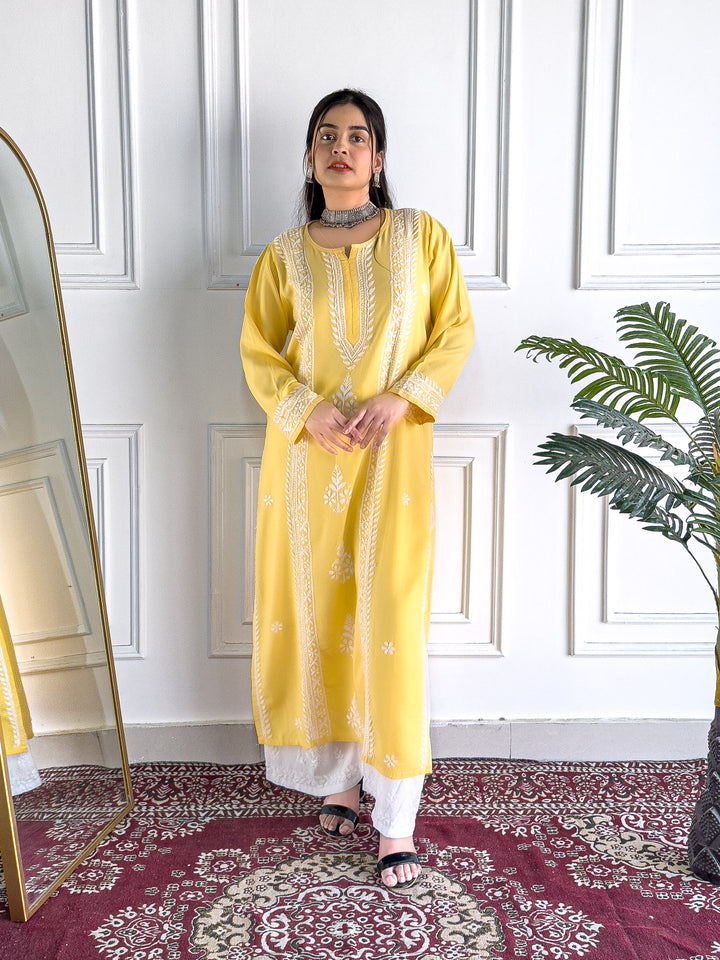 Tarini Rayon Chikankari Straight Kurta