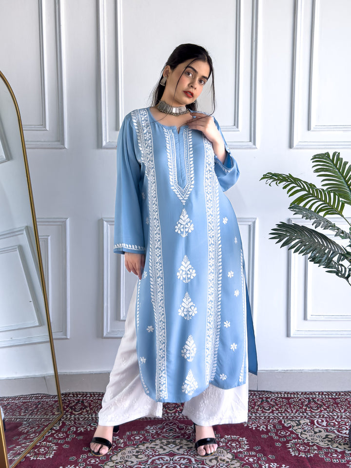 Tarini Rayon Chikankari Straight Kurta