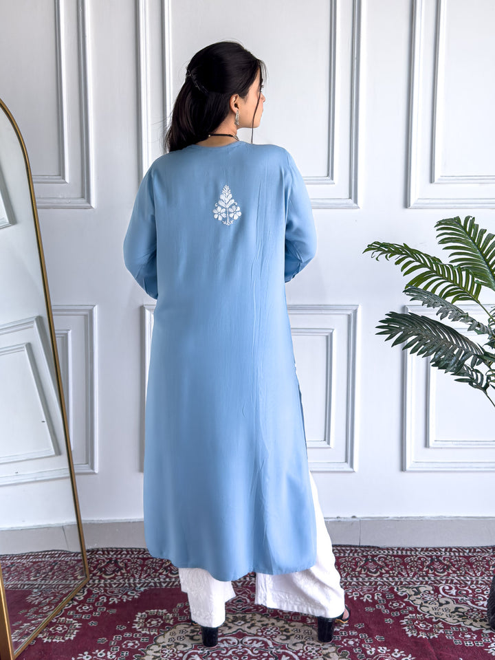 Tarini Rayon Chikankari Straight Kurta