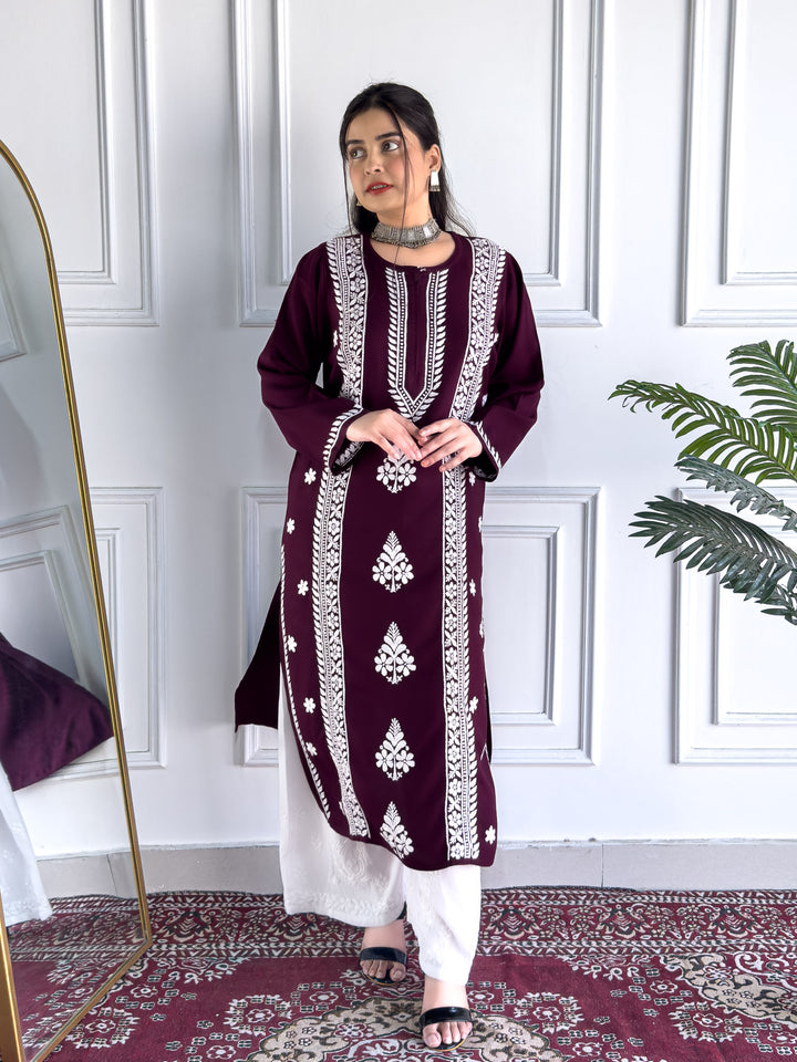 Tarini Rayon Chikankari Straight Kurta