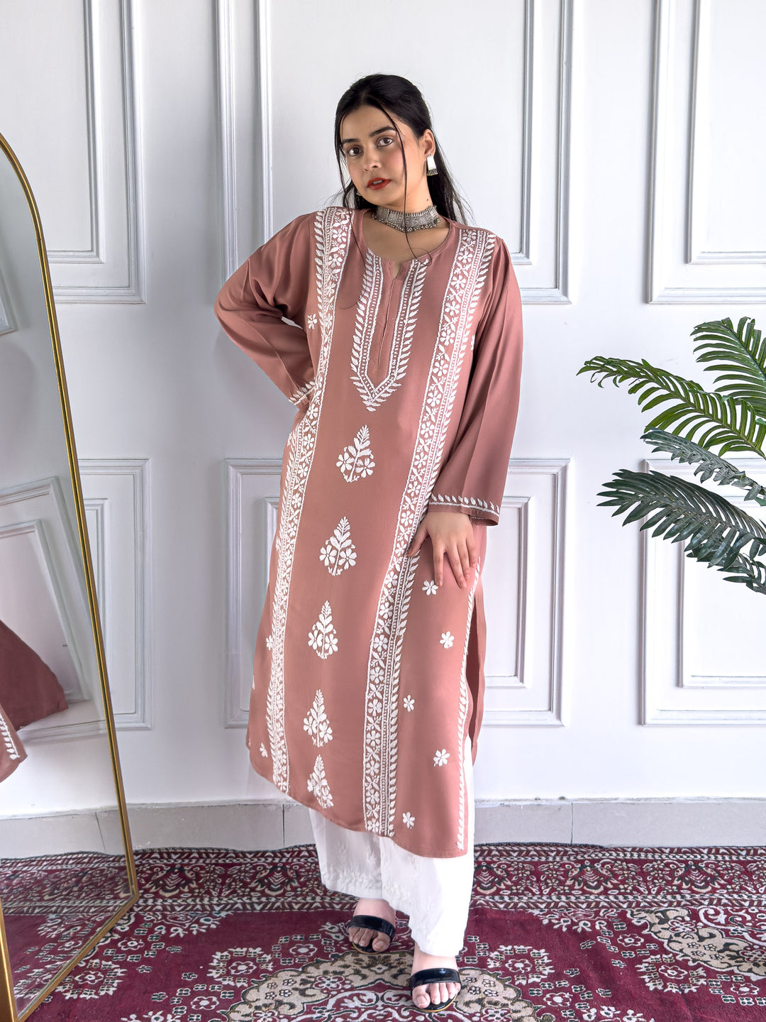 Tarini Rayon Chikankari Straight Kurta