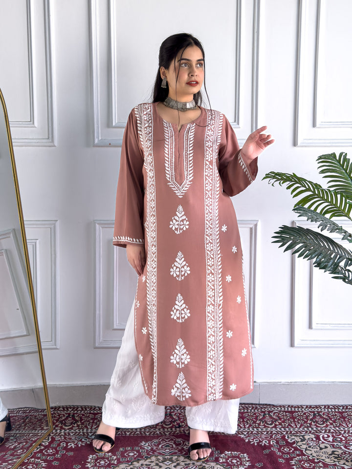 Tarini Rayon Chikankari Straight Kurta