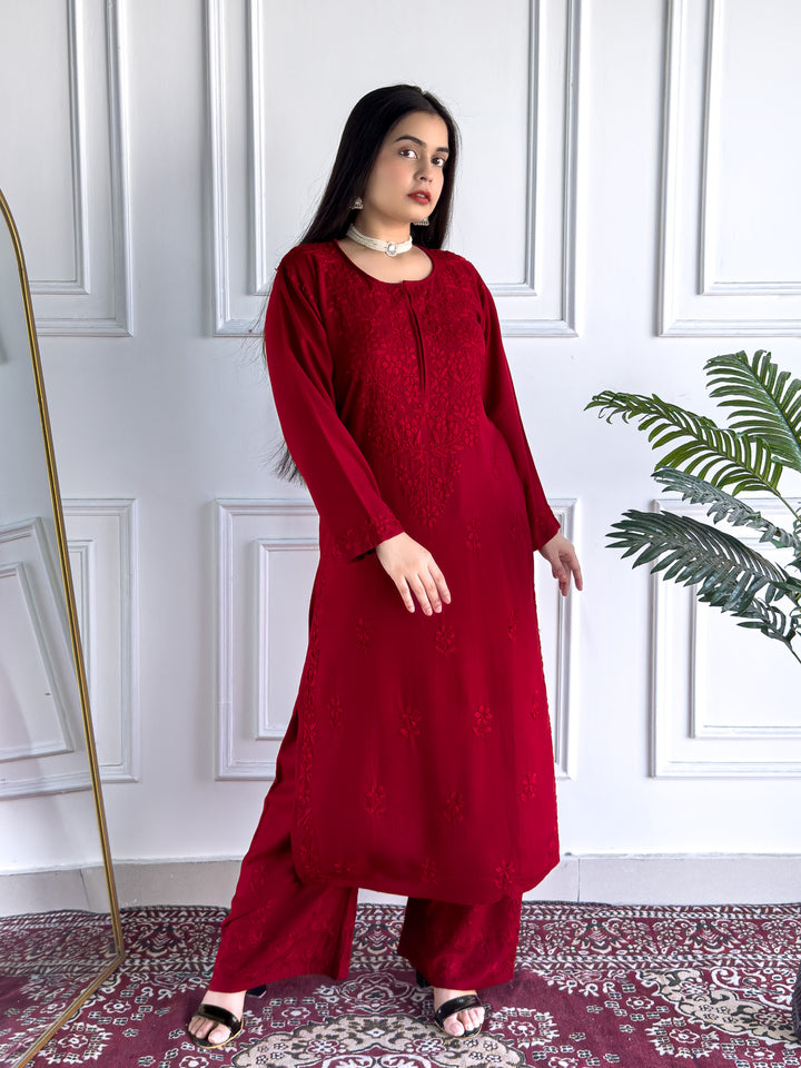 Faiza Chikankari Rayon Co-ord Set