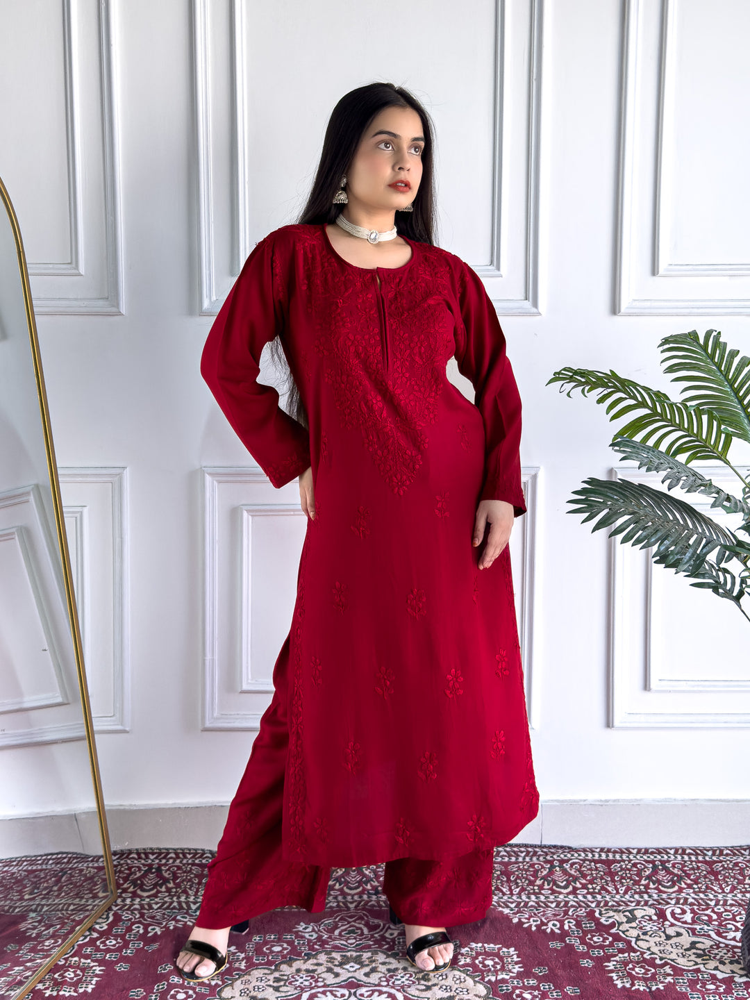 Faiza Chikankari Rayon Co-ord Set