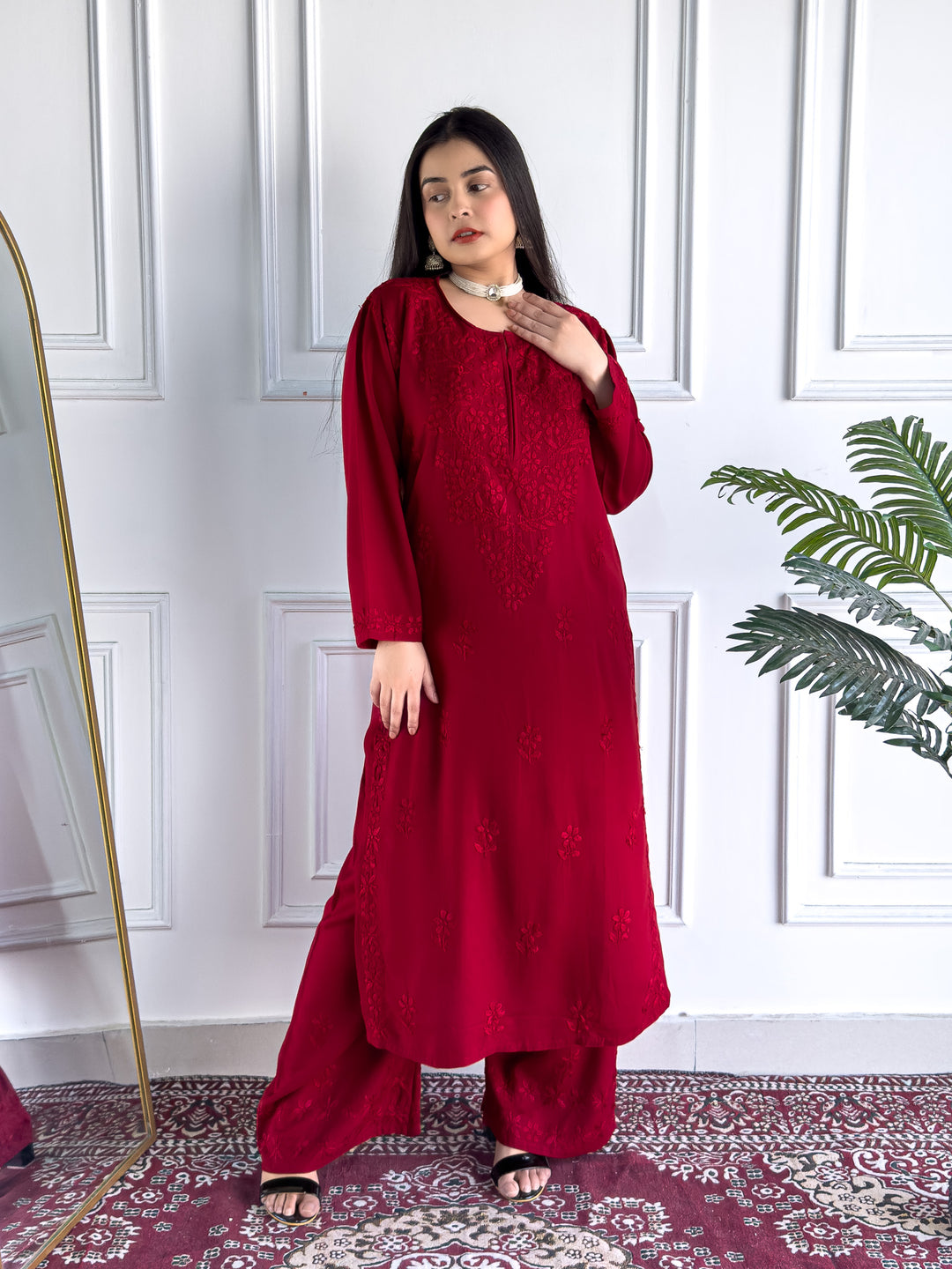 Faiza Chikankari Rayon Co-ord Set