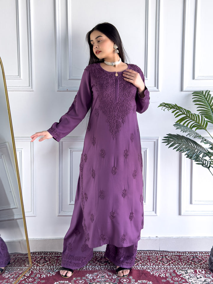Faiza Chikankari Rayon Co-ord Set