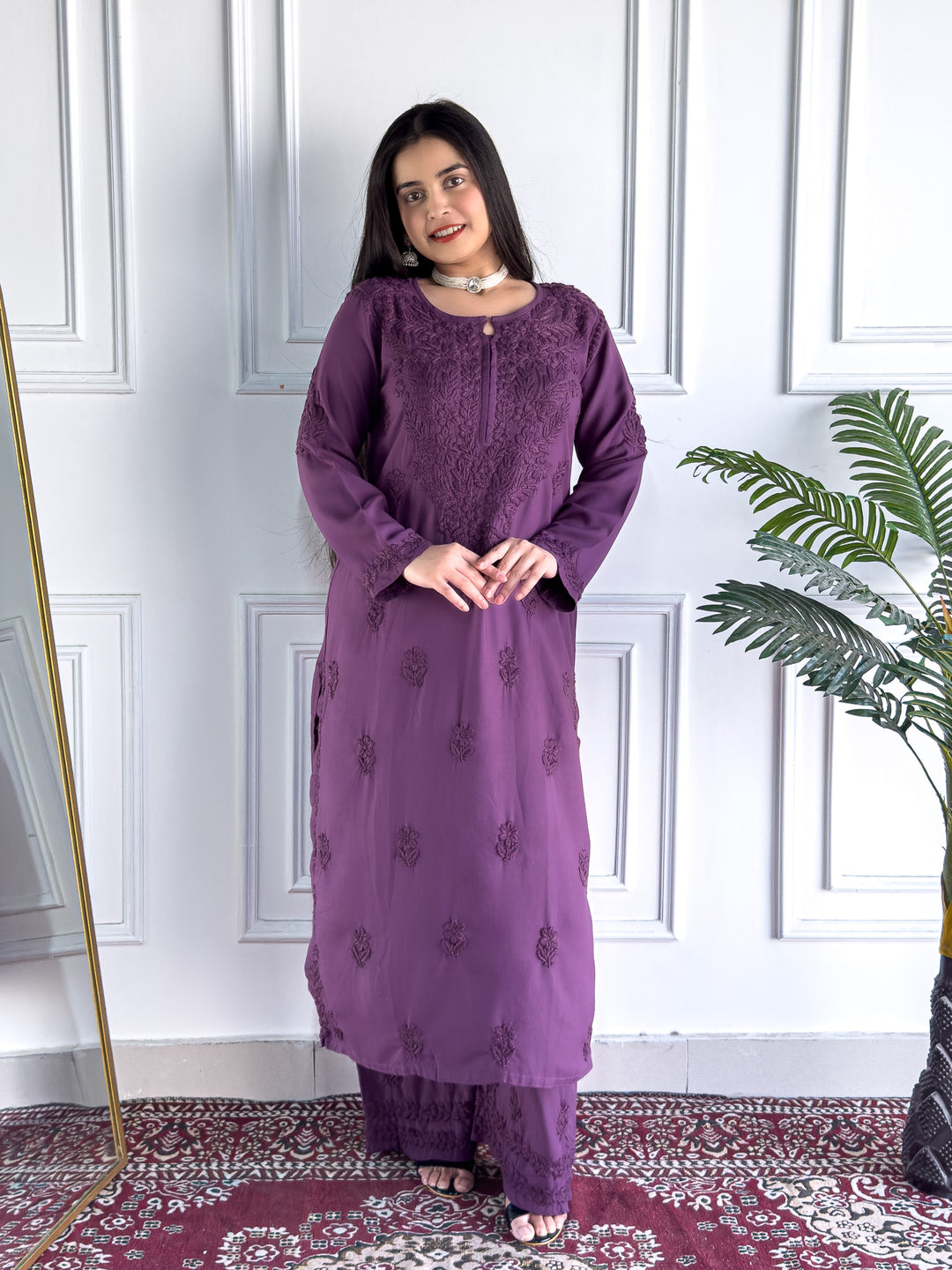 Faiza Chikankari Rayon Co-ord Set