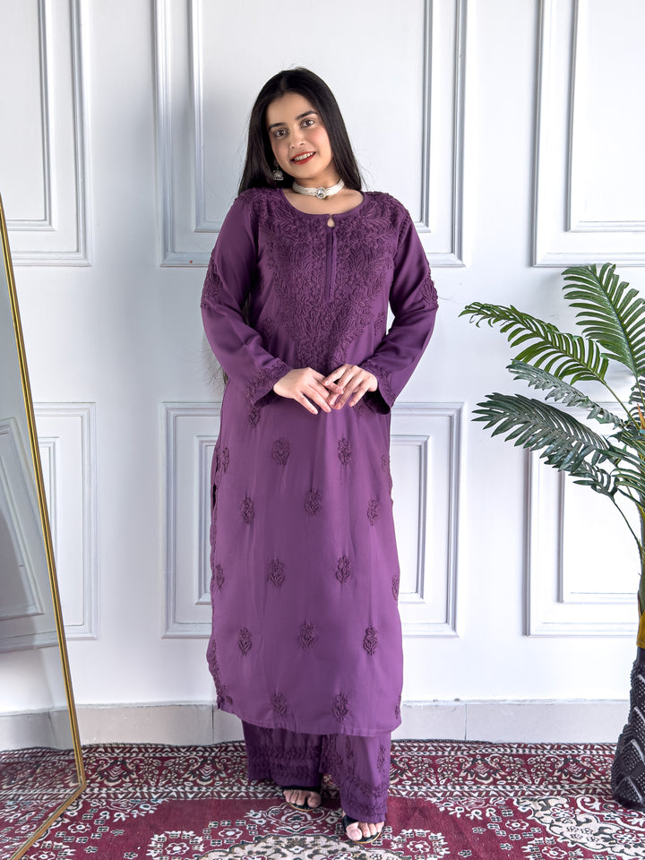 Faiza Chikankari Rayon Co-ord Set