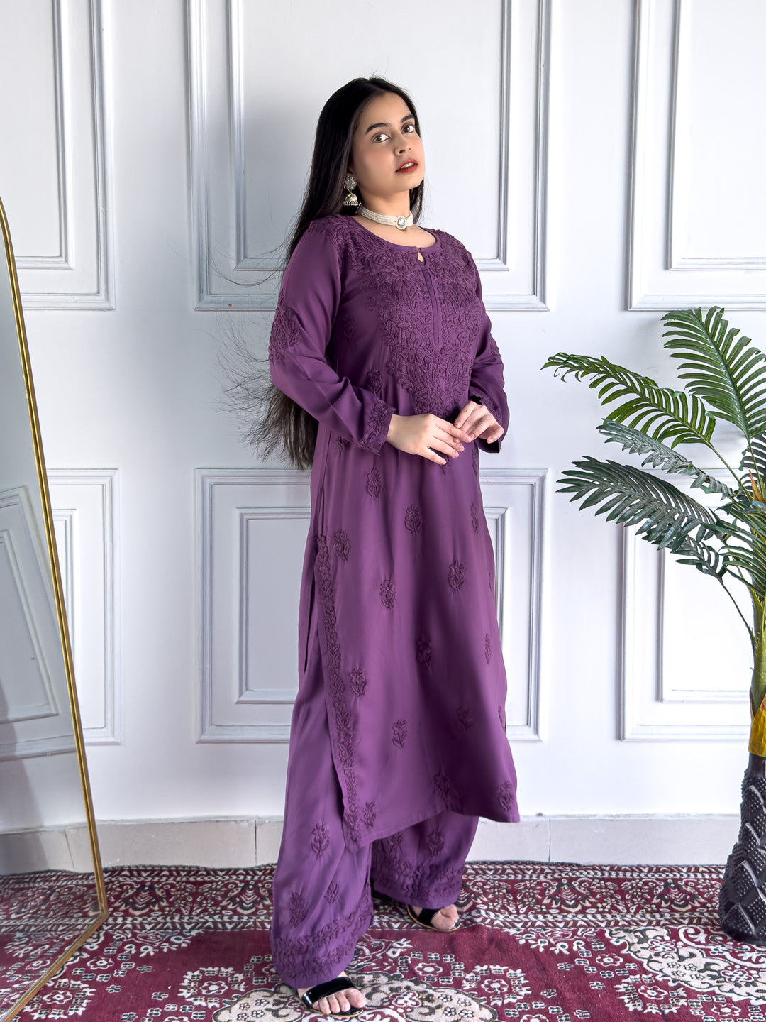 Faiza Chikankari Rayon Co-ord Set