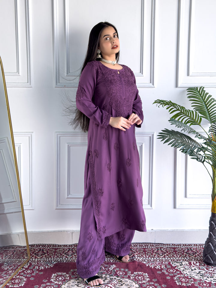 Faiza Chikankari Rayon Co-ord Set