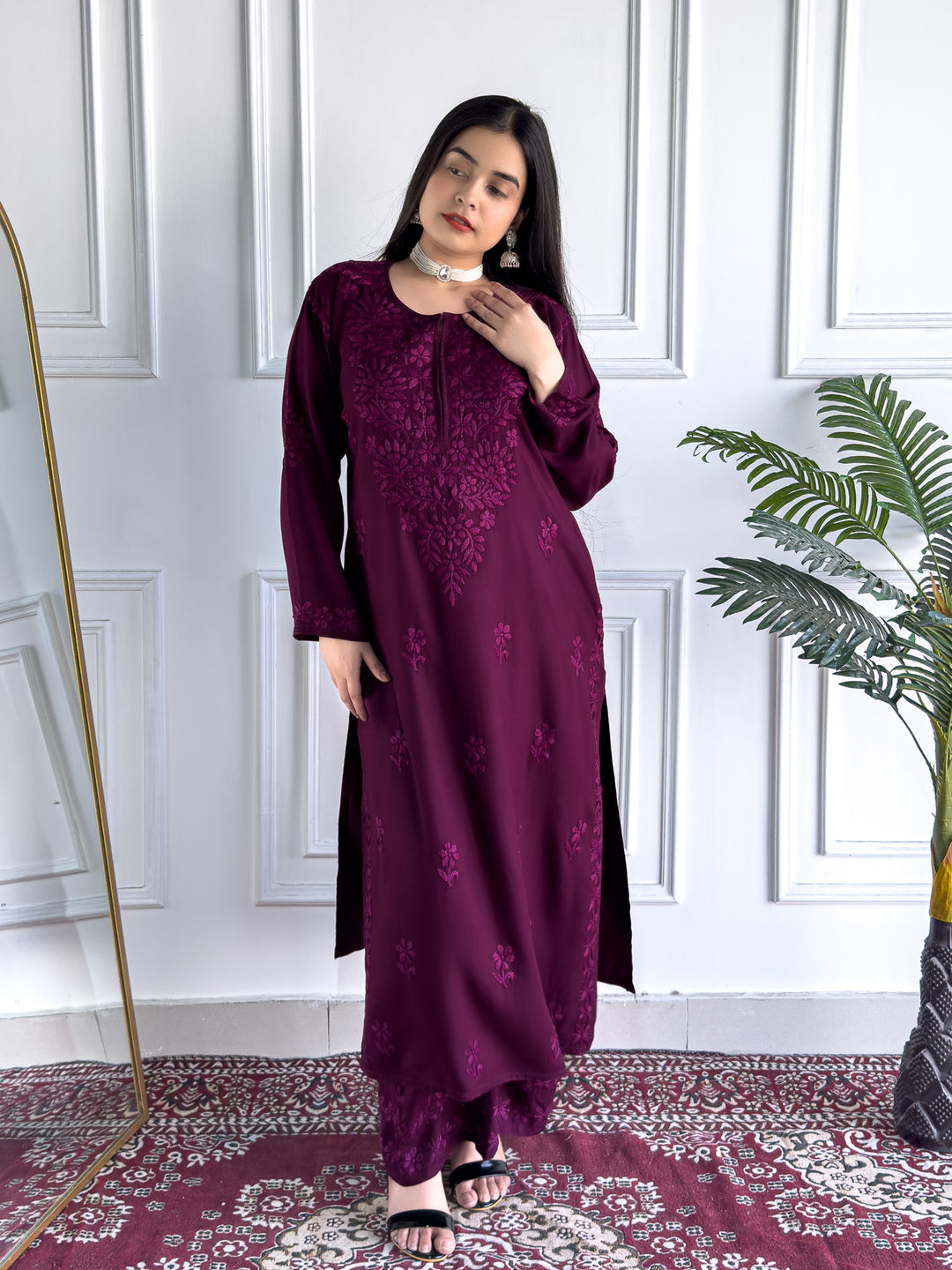 Faiza Chikankari Rayon Co-ord Set