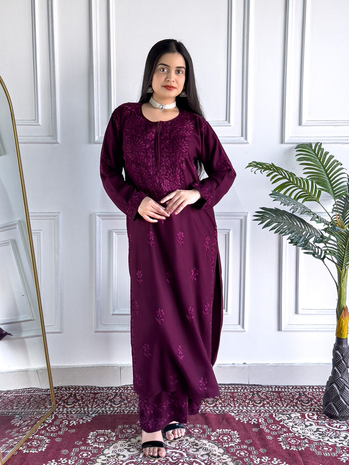 Faiza Chikankari Rayon Co-ord Set