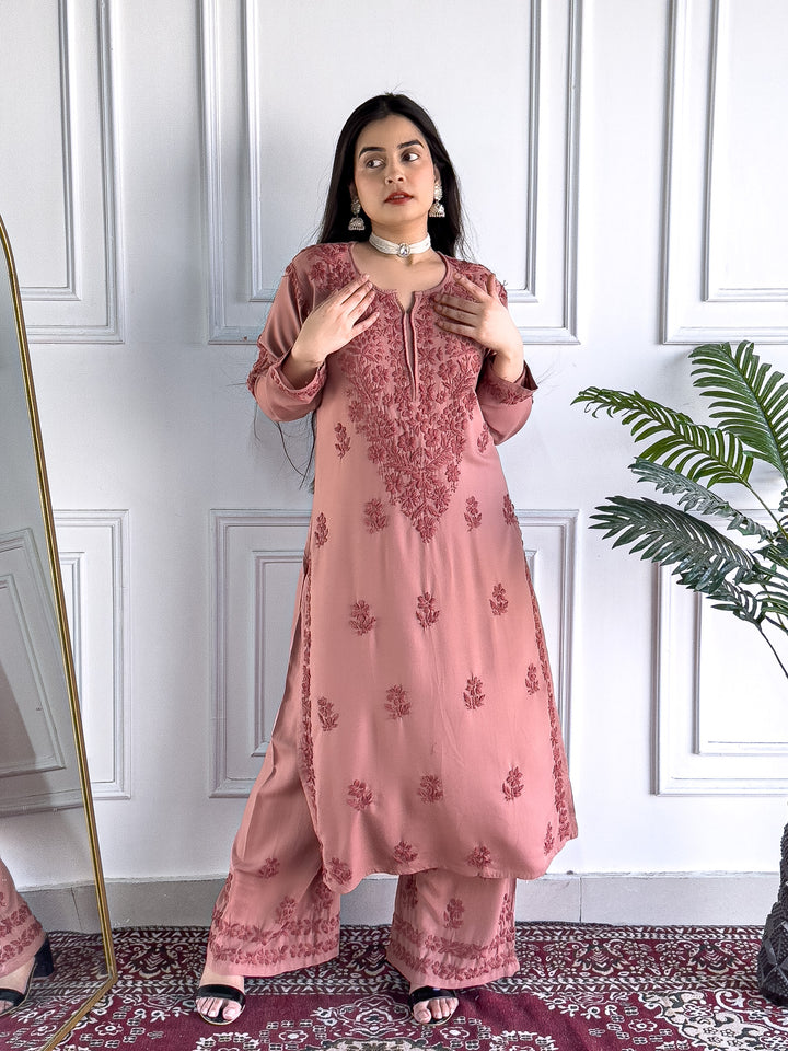Faiza Chikankari Rayon Co-ord Set
