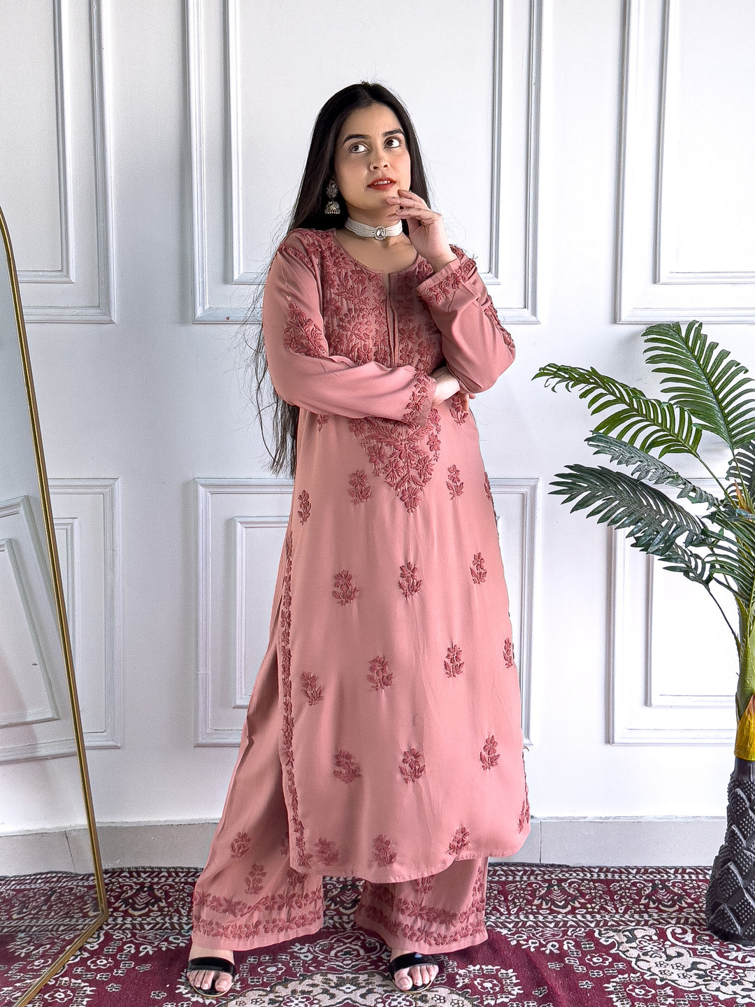Faiza Chikankari Rayon Co-ord Set