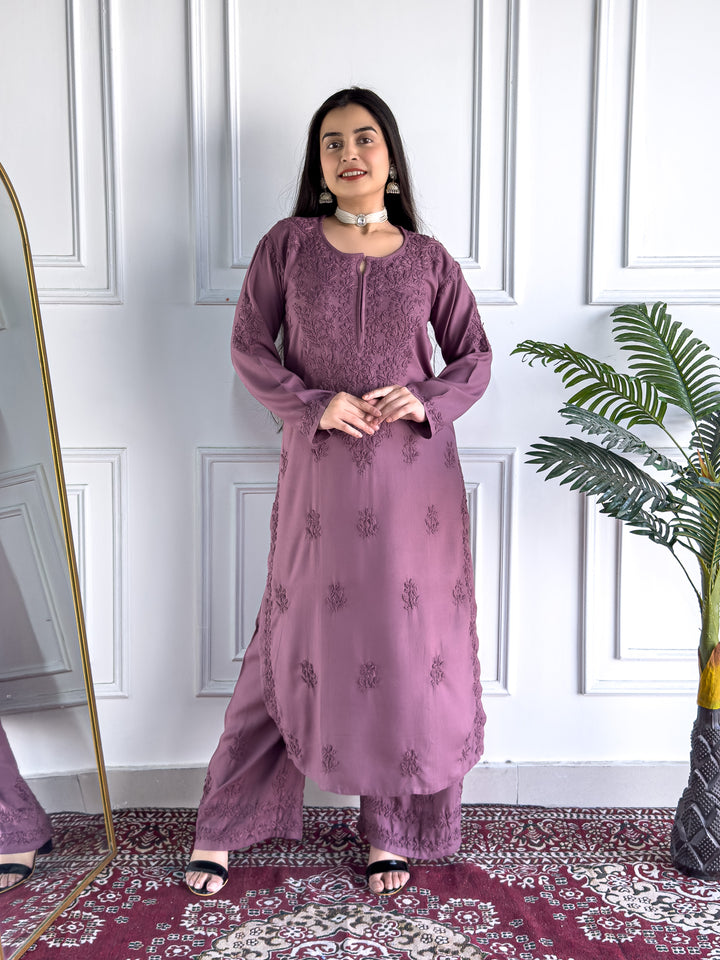 Faiza Chikankari Rayon Co-ord Set