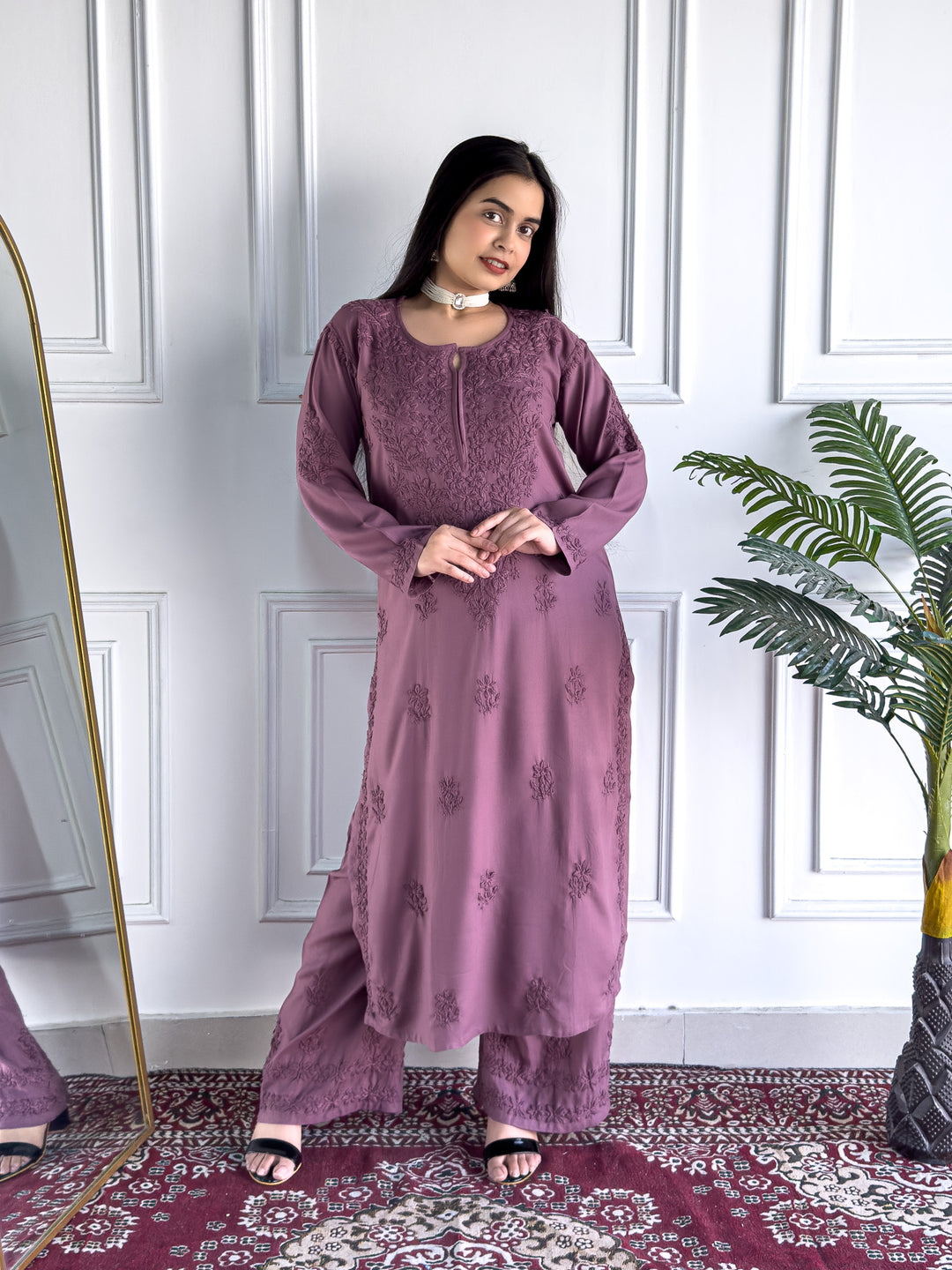 Faiza Chikankari Rayon Co-ord Set
