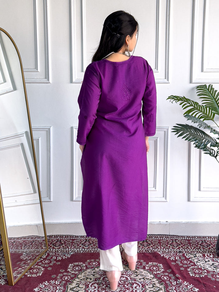Karisma Chanderi Chikankari Mukaish Straight Kurta