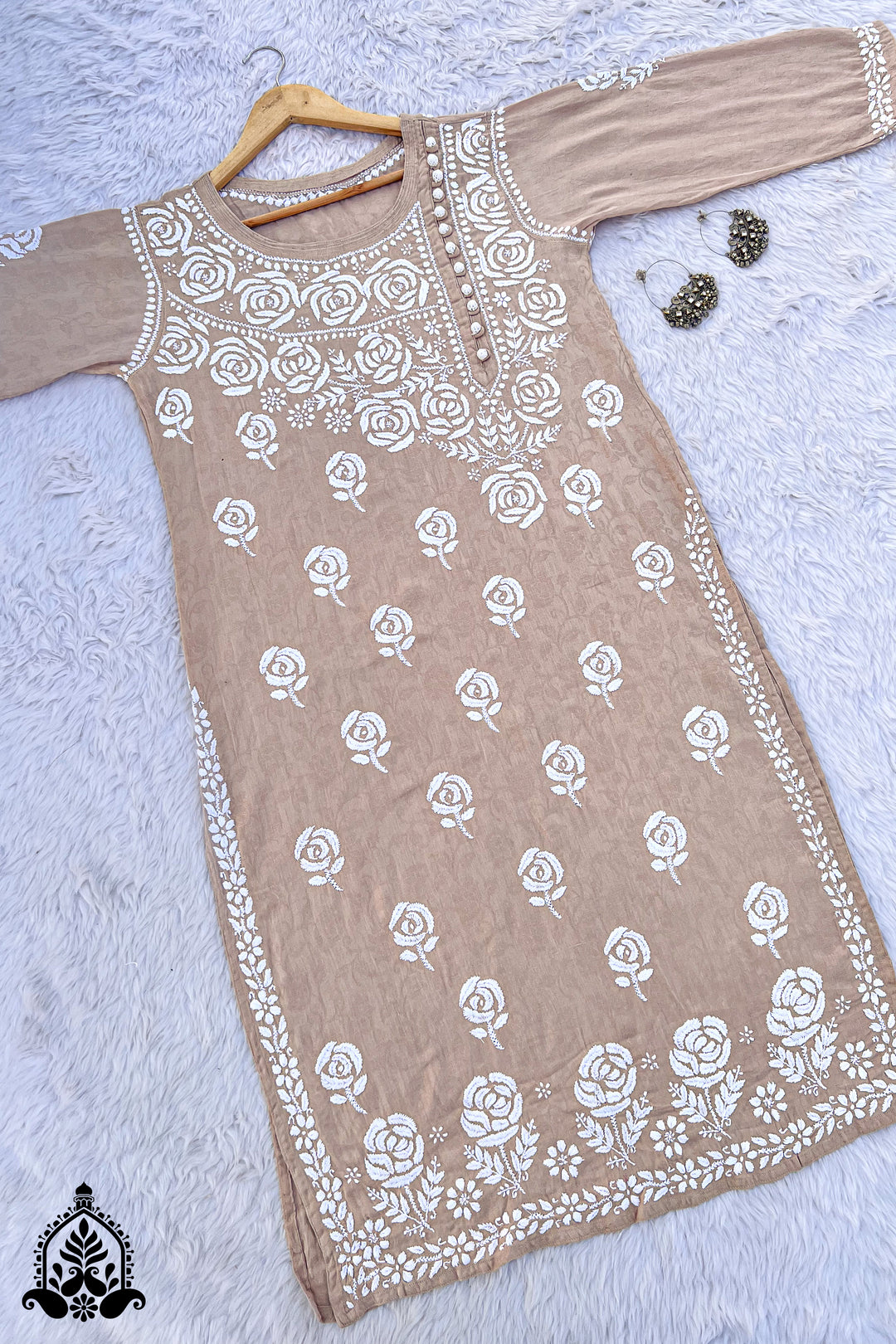 Priyanka Chikankari Jacquard Straight Kurta