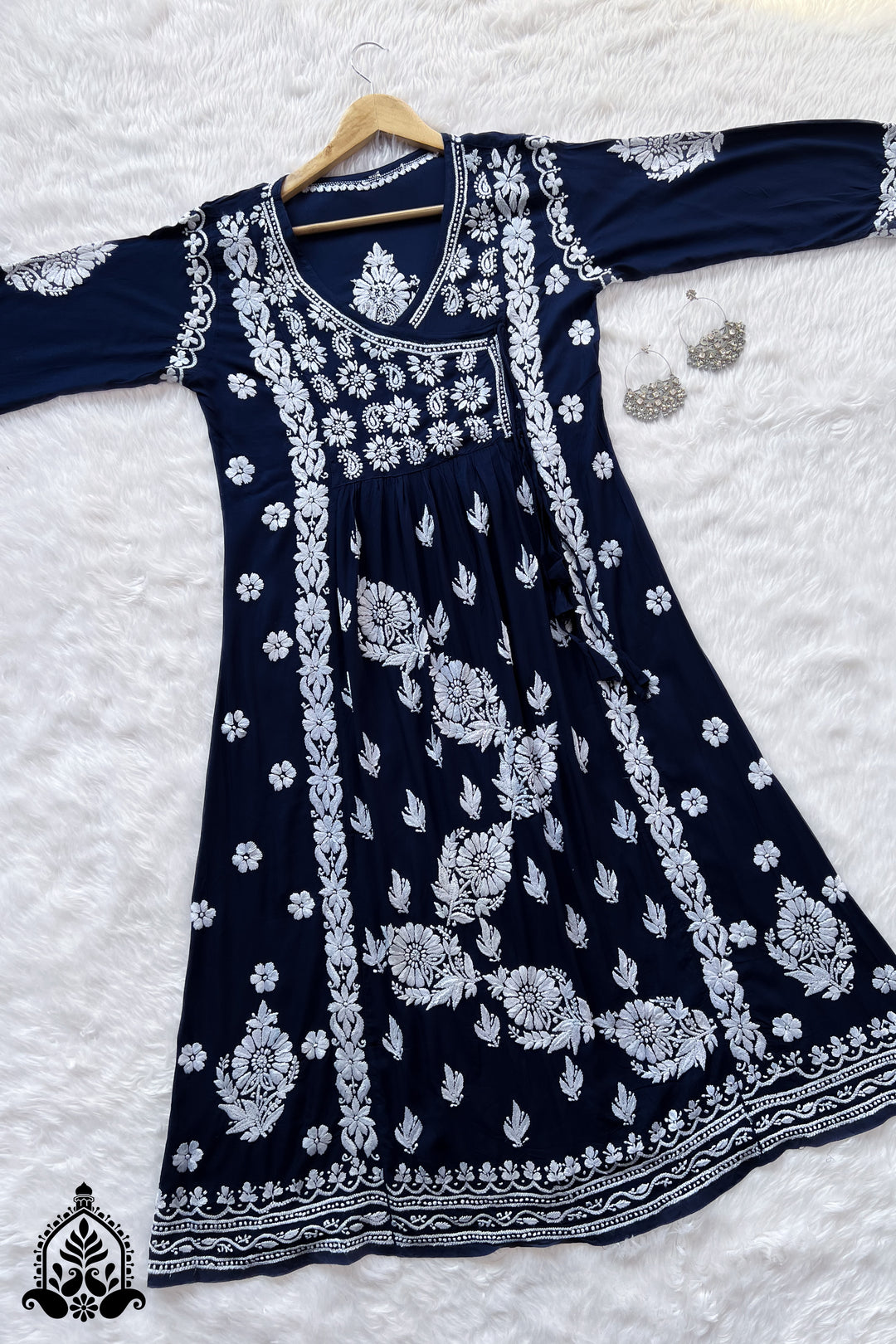 Kuhu Chikankari Premium  Modal Angarkha Gown