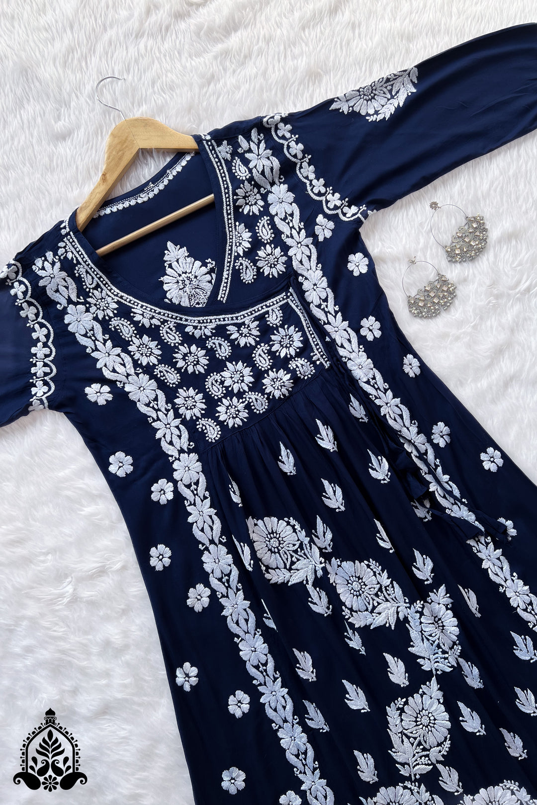 Kuhu Chikankari Premium  Modal Angarkha Gown