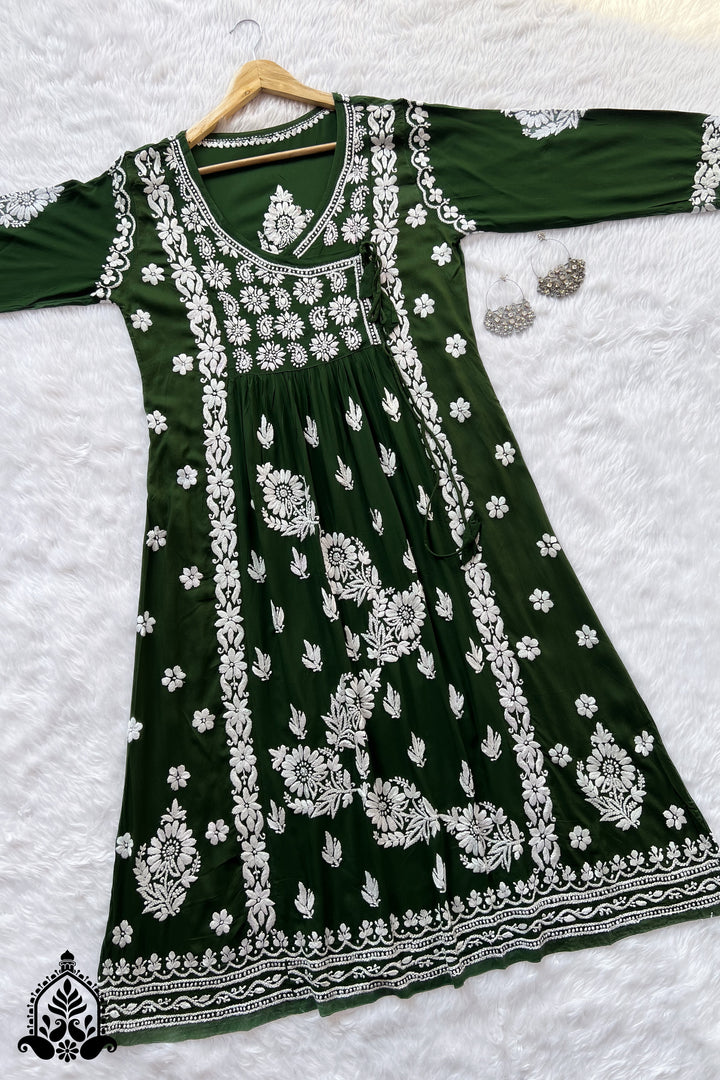 Kuhu Chikankari Premium  Modal Angarkha Gown