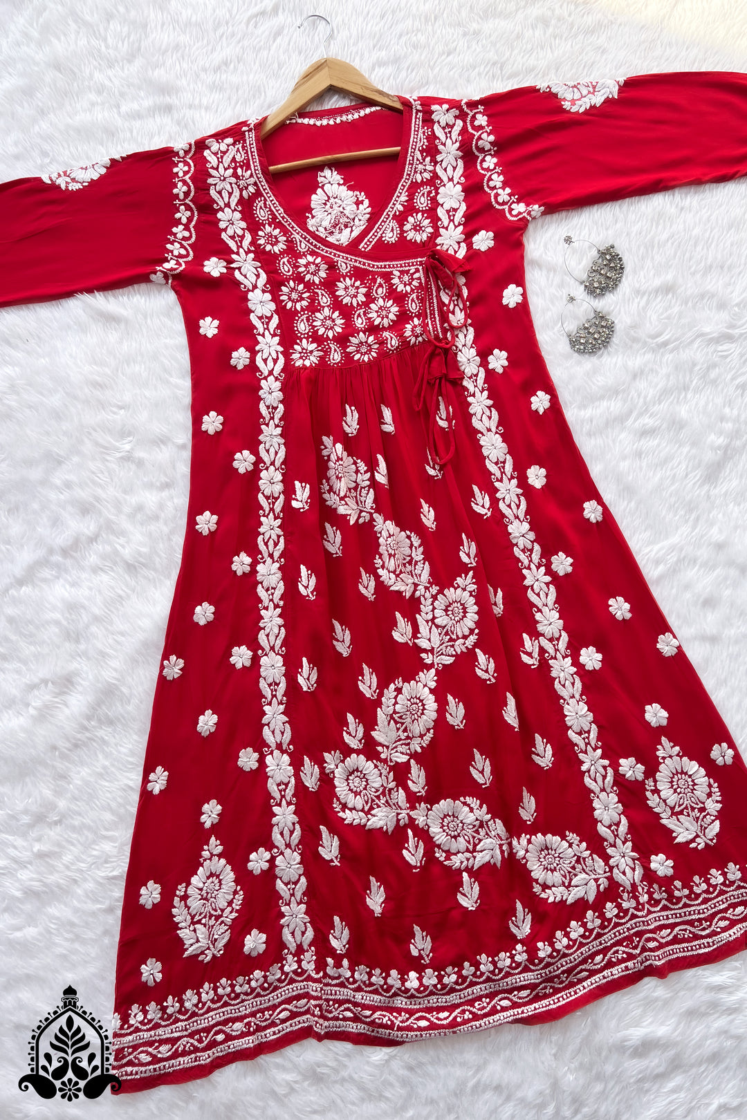 Kuhu Chikankari Premium  Modal Angarkha Gown