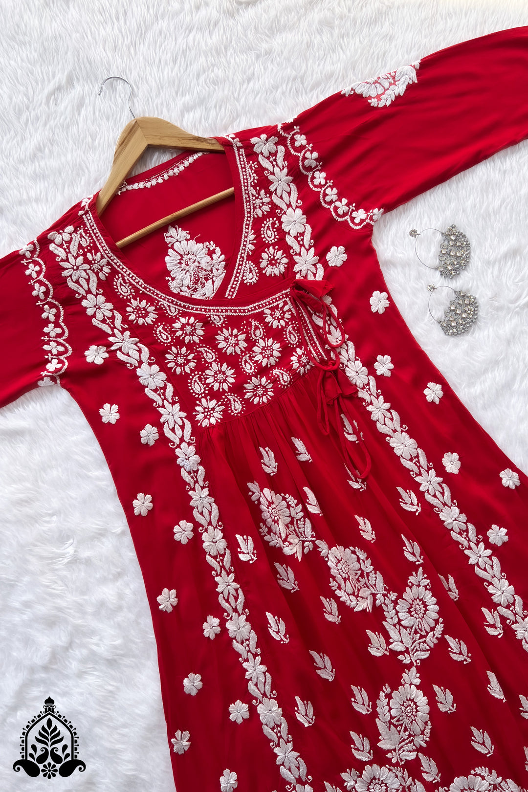 Kuhu Chikankari Premium  Modal Angarkha Gown