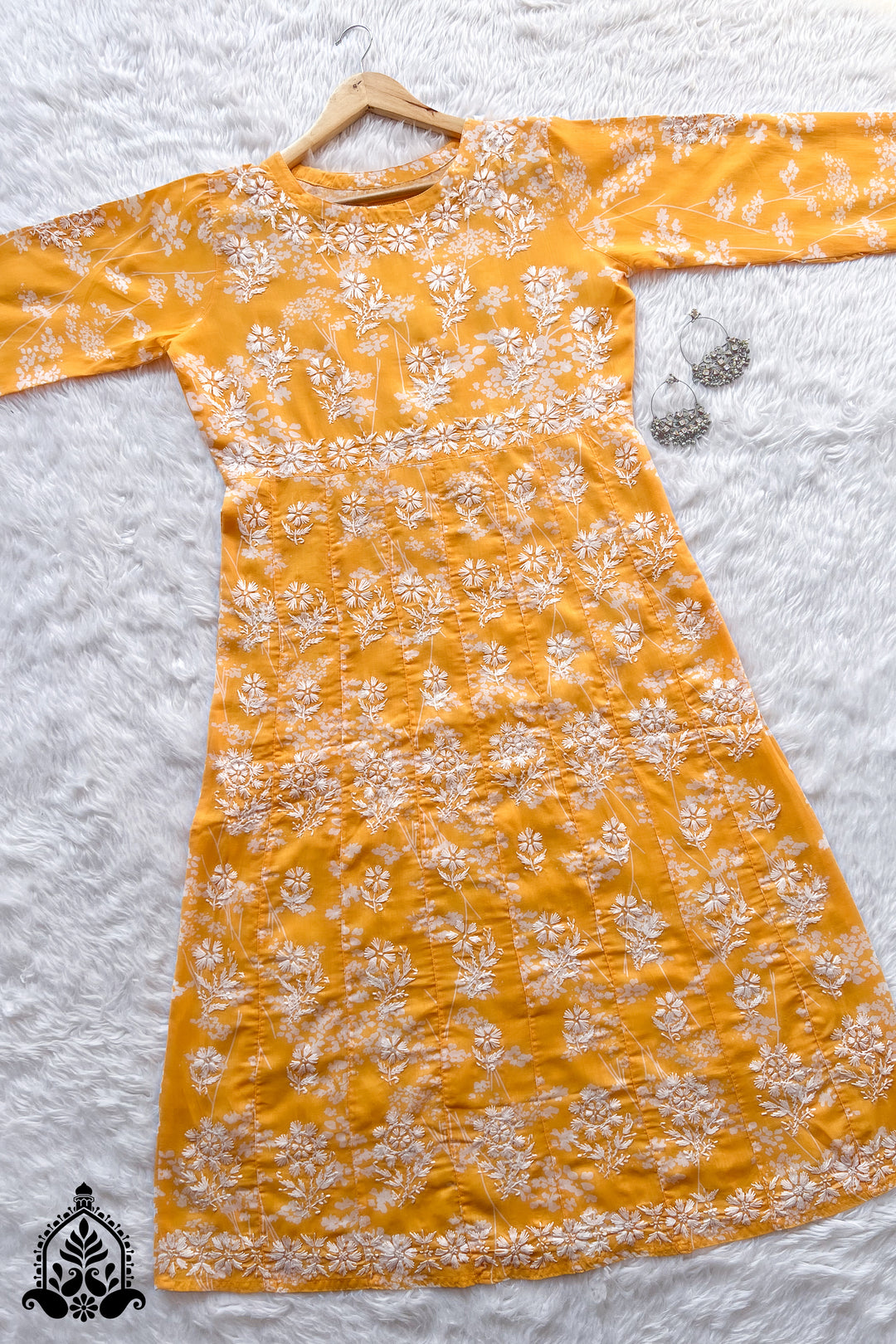 Arzoo Chikankari Cotton Print Long Gown