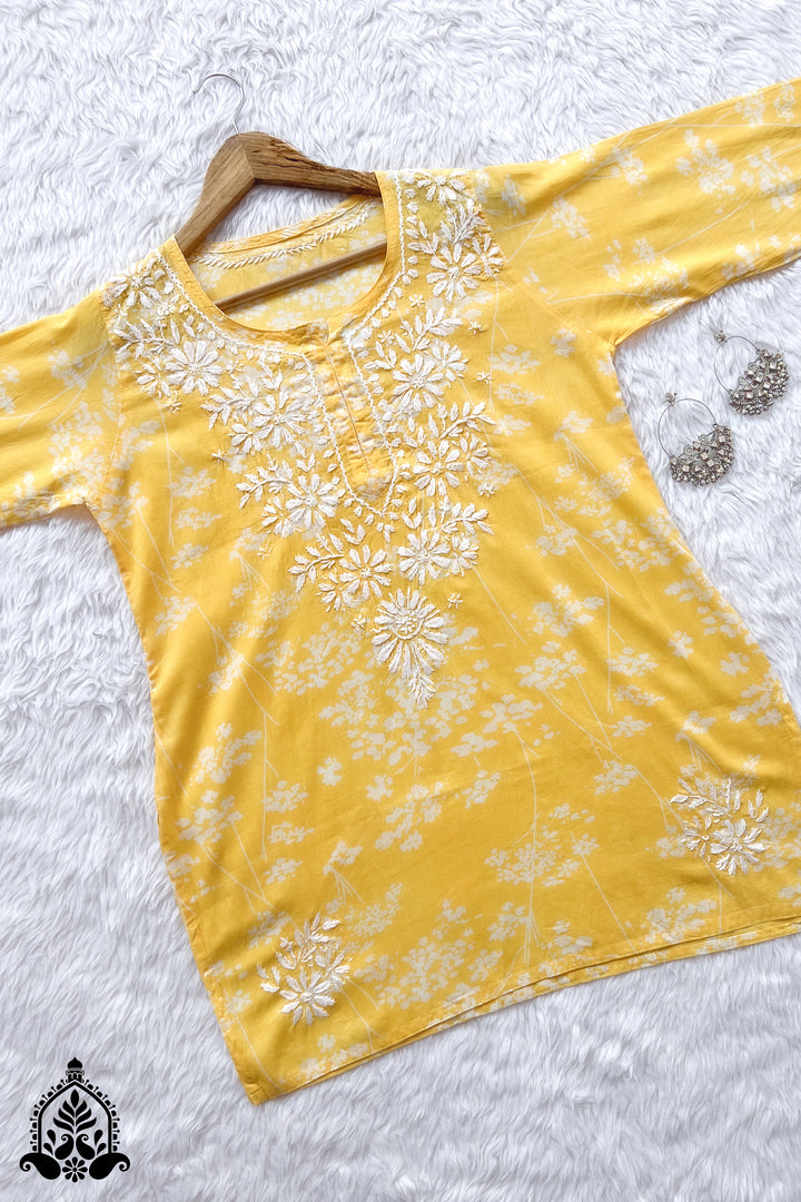 Saba Chikankari Mulmul Short Kurti