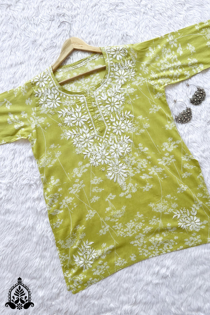 Saba Chikankari Mulmul Short Kurti