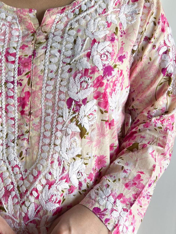 Manvi Mulmul Chikankari Printed Co-ord Set