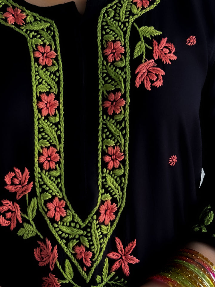 Hina Rayon Chikankari Rose Co-ord Set