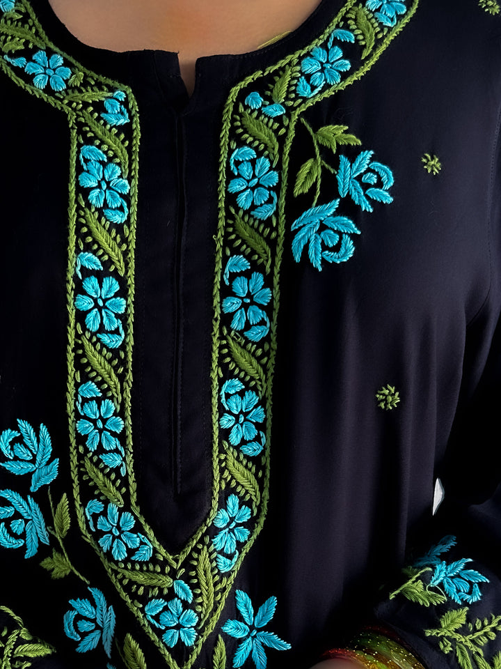 Hina Rayon Chikankari Rose Co-ord Set