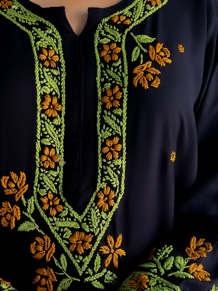 Hina Rayon Chikankari Rose Co-ord Set