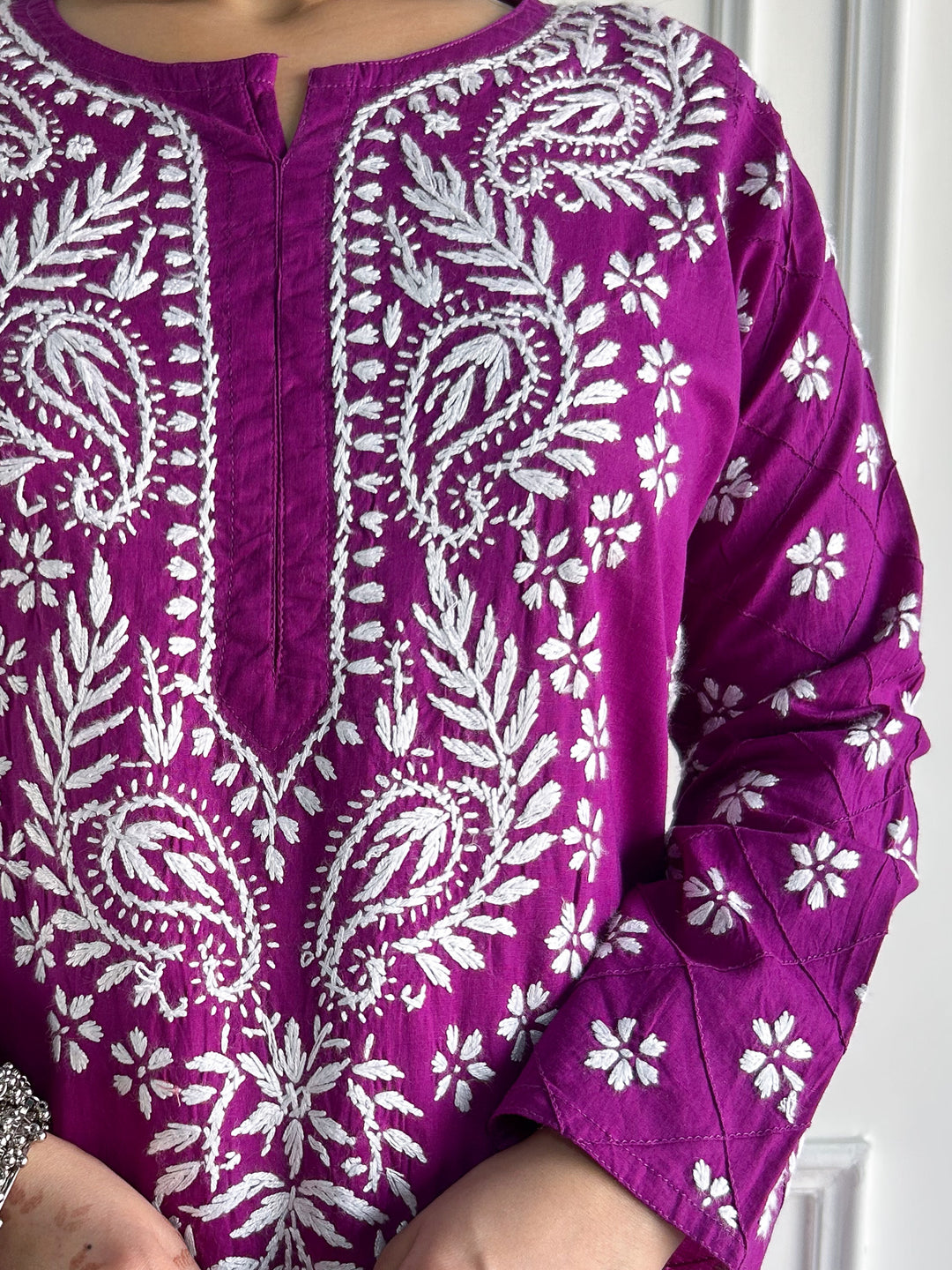 Lata Cotton Chikankari Basic Straight Kurta