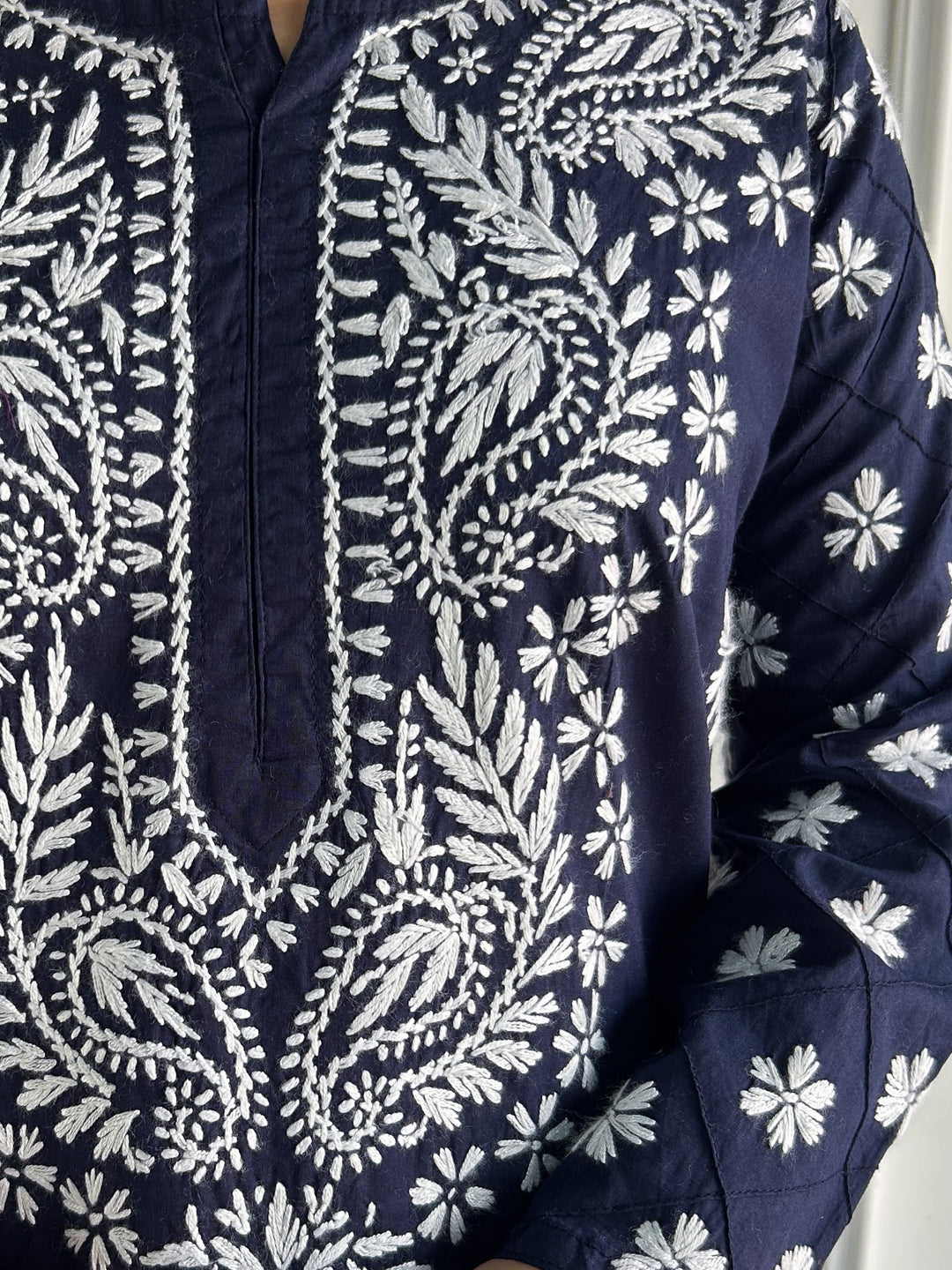 Lata Cotton Chikankari Basic Straight Kurta